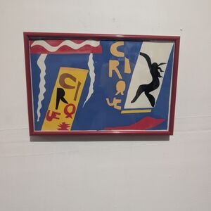 Henri Mattise VTG art print in A Ready To Hang Red Metal Frame